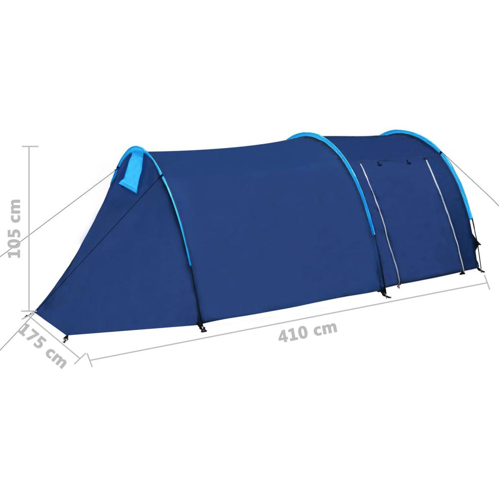 Waterproof Camping Tent 4 Persons Navy Blue/Light Blue. Picture 9