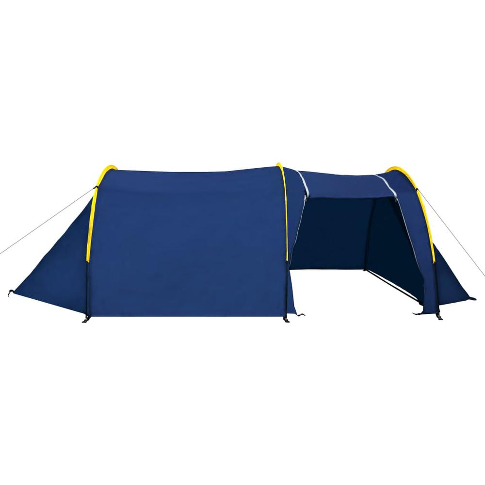 Camping Tent 4 Persons Navy Blue/Yellow. Picture 2