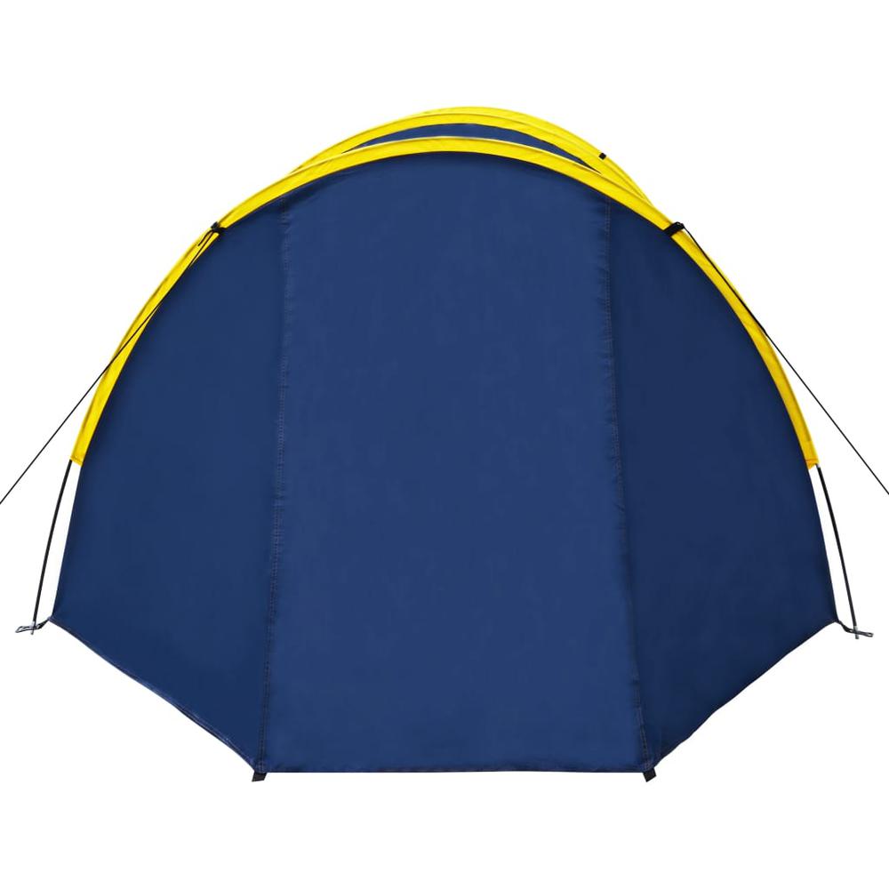 Camping Tent 4 Persons Navy Blue/Yellow. Picture 3