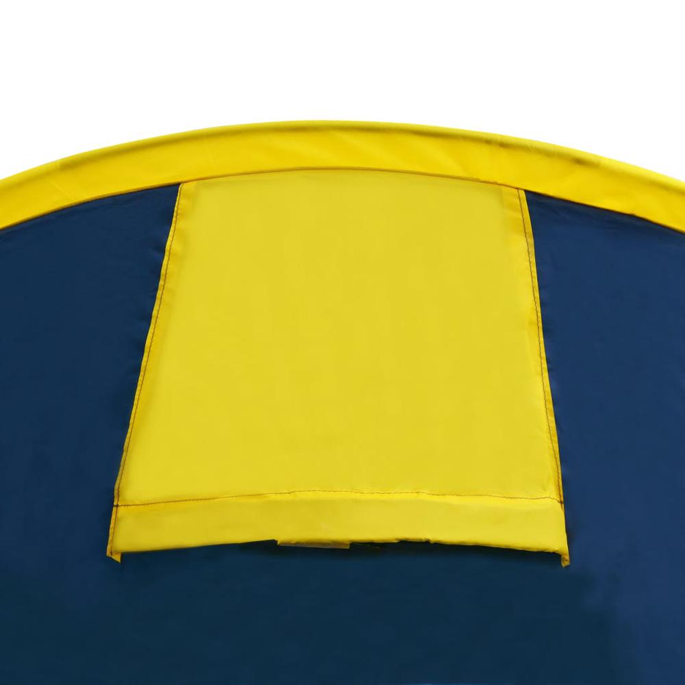 Camping Tent 4 Persons Navy Blue/Yellow. Picture 5