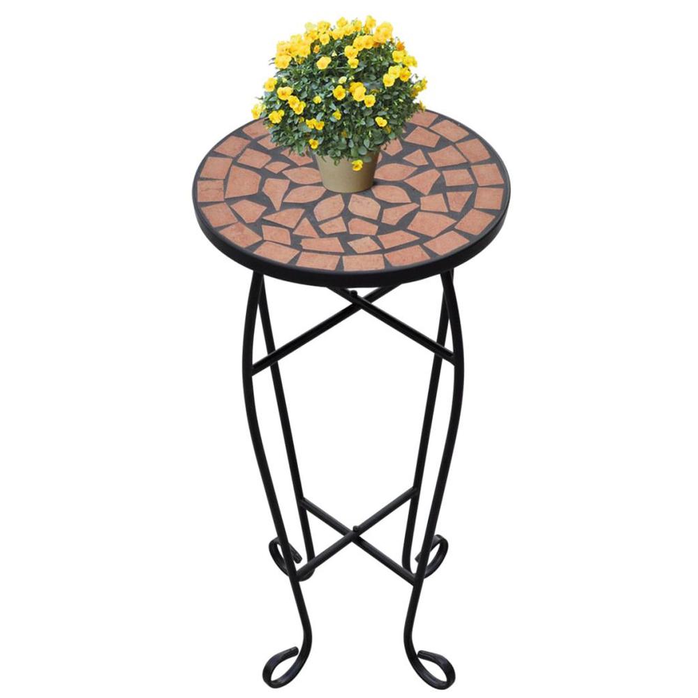 vidaXL Mosaic Side Table Plant Table Terracotta, 41127. Picture 1