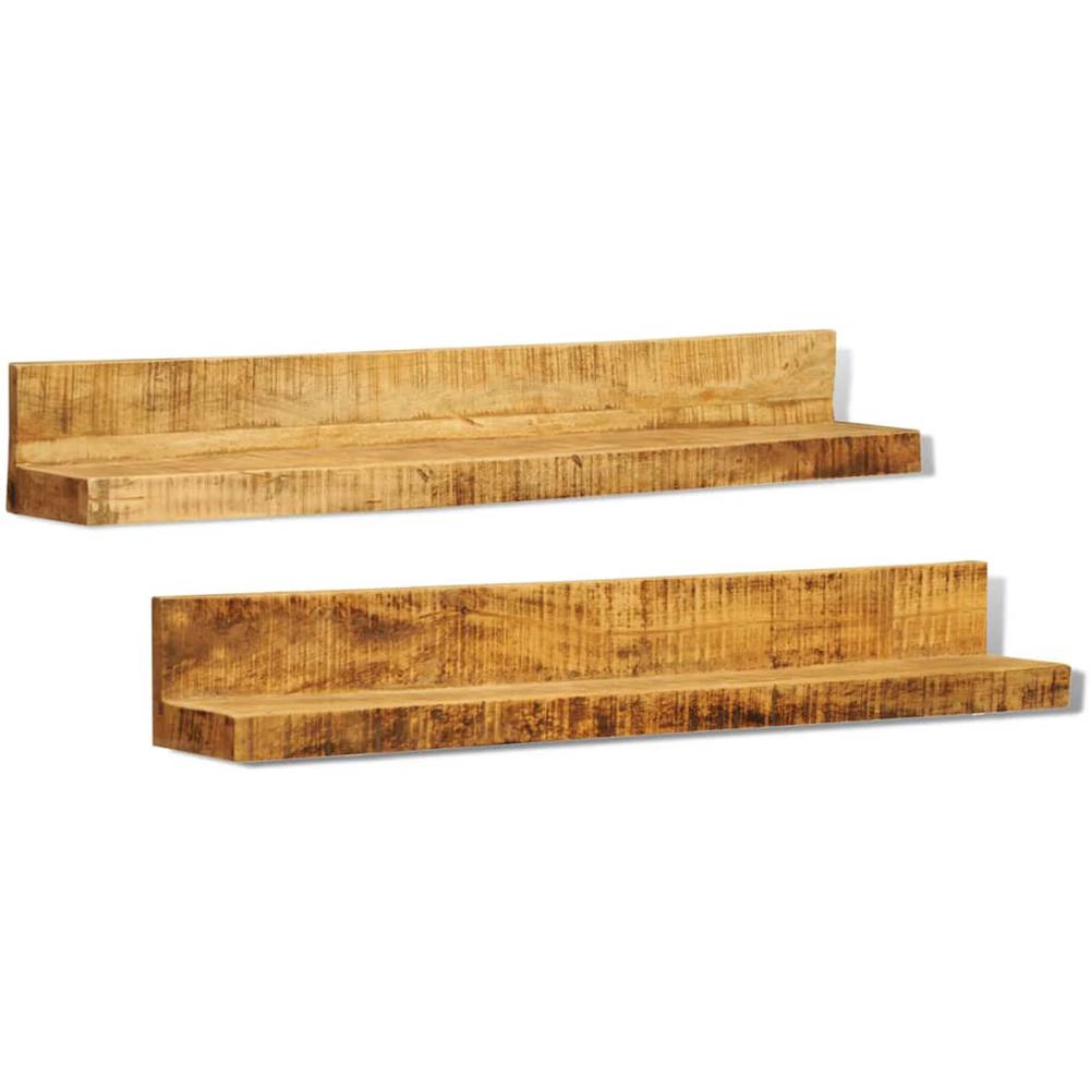 Solid Wood Wall Mounted Display Shelf 2 pcs, 241088. Picture 1