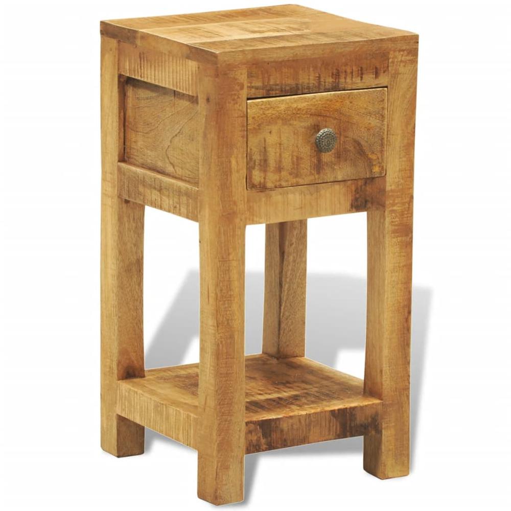 vidaXL Nightstand with 1 Drawer Solid Mango Wood, 241090. Picture 3