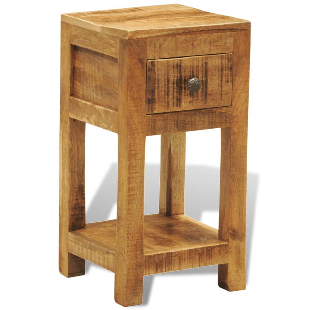 vidaXL Nightstand with 1 Drawer Solid Mango Wood, 241090. Picture 4