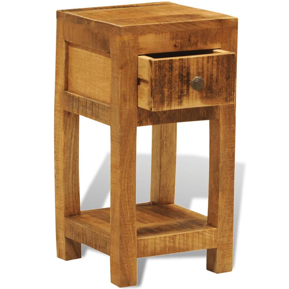 vidaXL Nightstand with 1 Drawer Solid Mango Wood, 241090. Picture 7