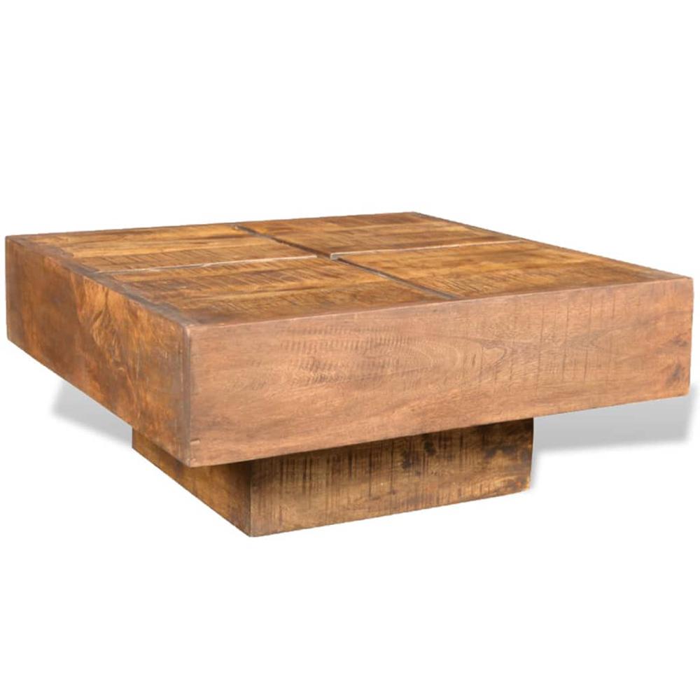 vidaXL Coffee Table Brown Square Solid Mango Wood, 241132. Picture 4
