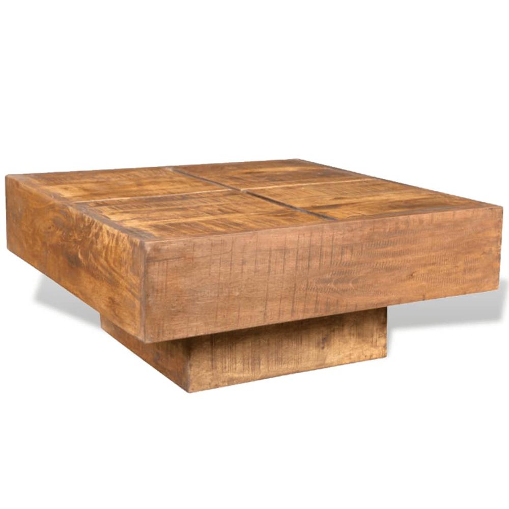 vidaXL Coffee Table Brown Square Solid Mango Wood, 241132. Picture 6