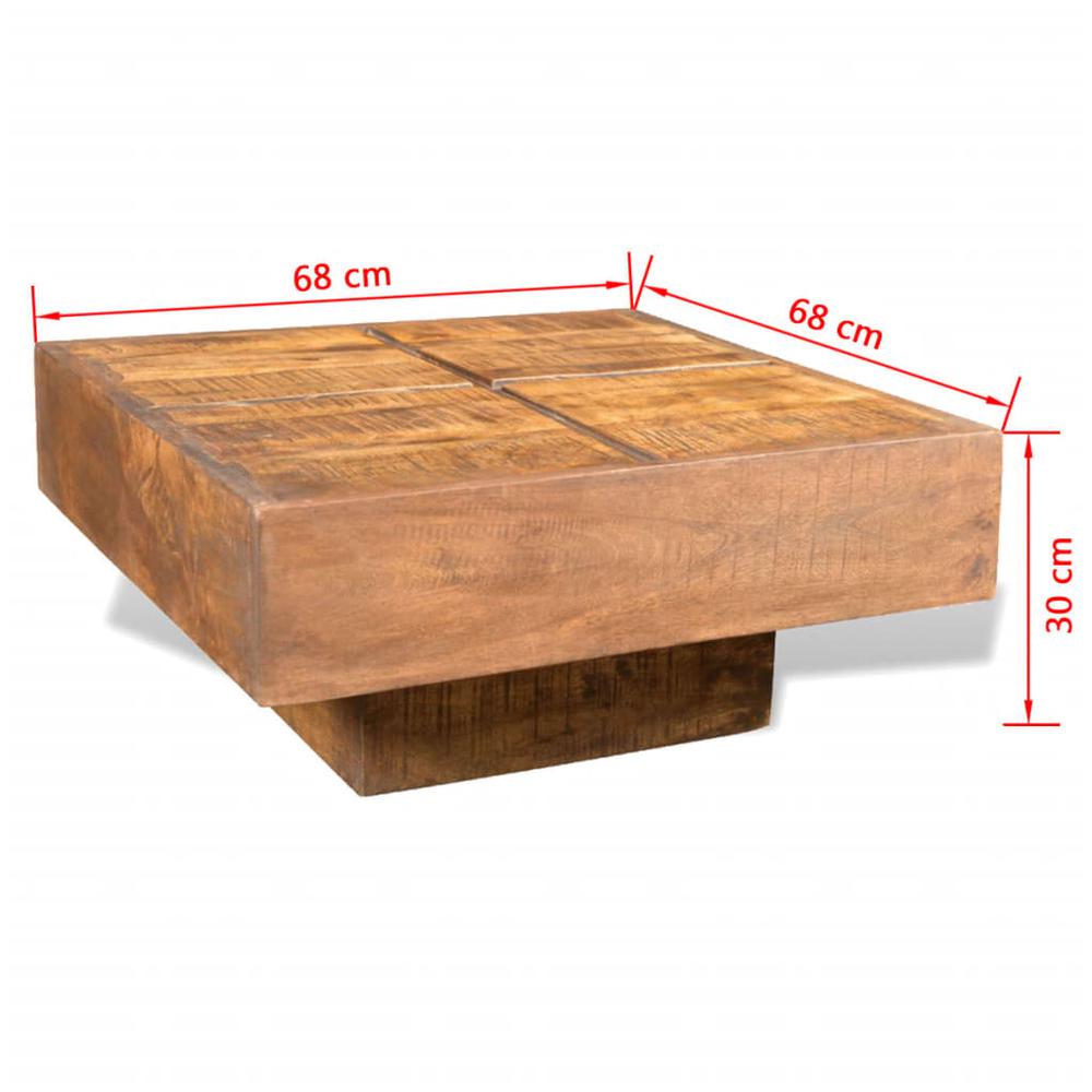 vidaXL Coffee Table Brown Square Solid Mango Wood, 241132. Picture 7