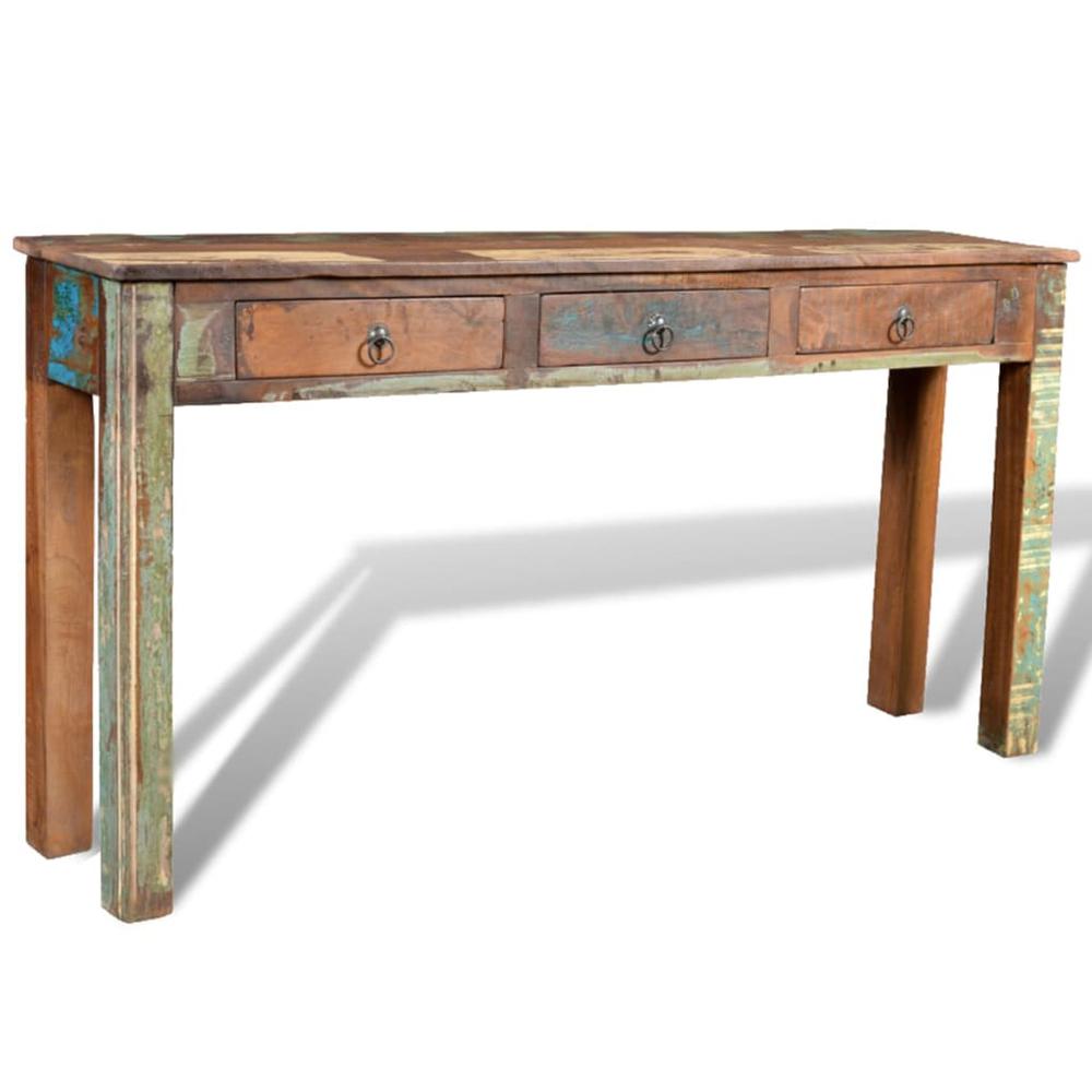 vidaXL Console Table with 3 Drawers Reclaimed Wood, 241137. Picture 1