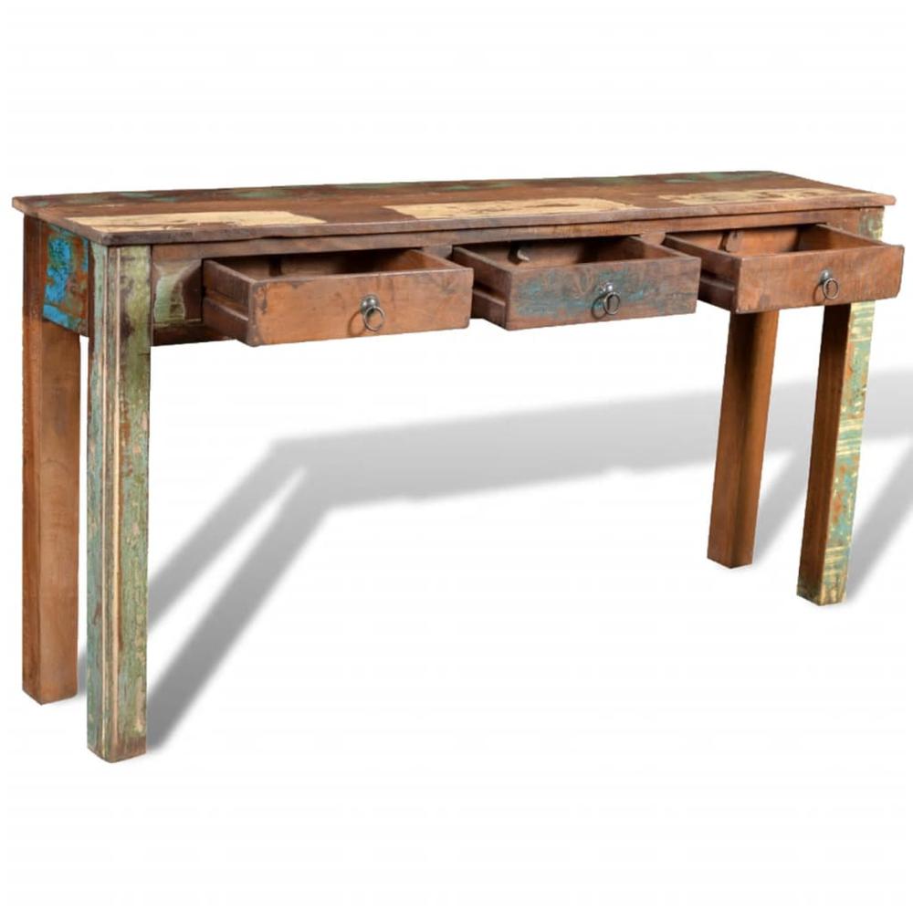 vidaXL Console Table with 3 Drawers Reclaimed Wood, 241137. Picture 5