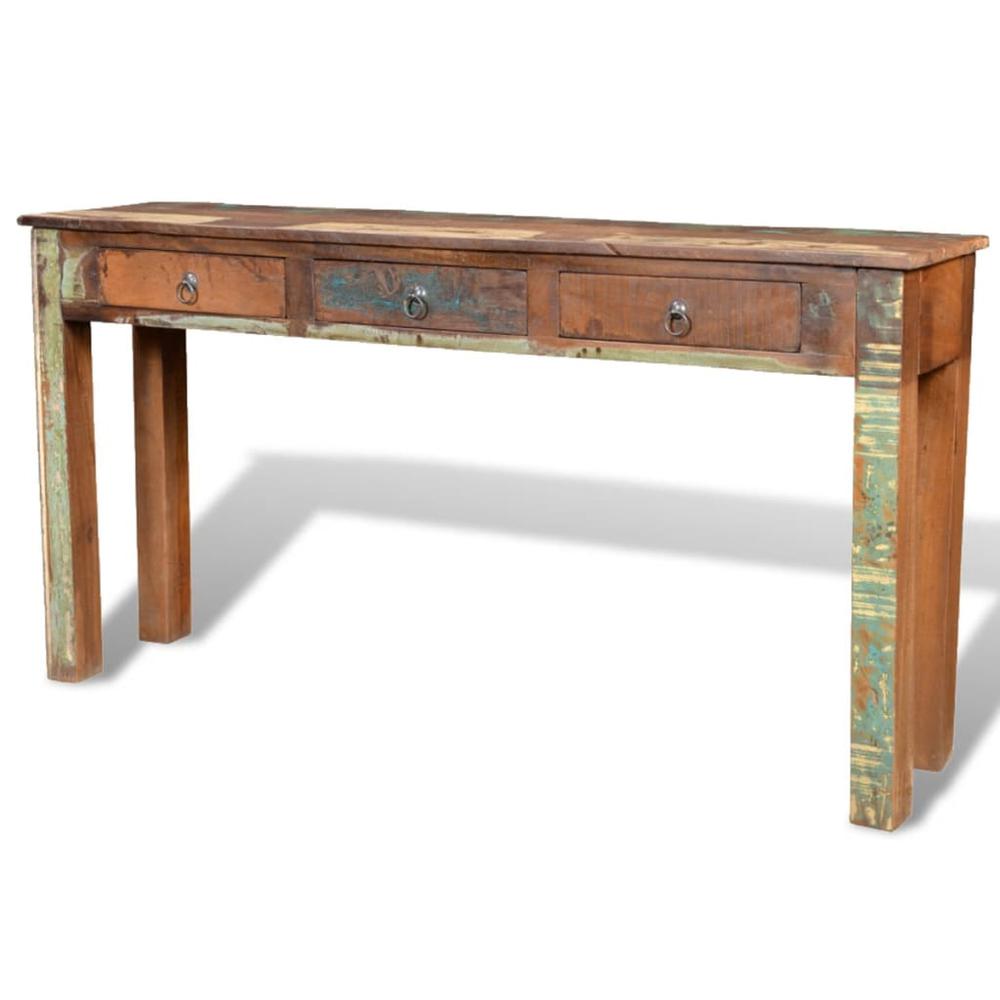 vidaXL Console Table with 3 Drawers Reclaimed Wood, 241137. Picture 6