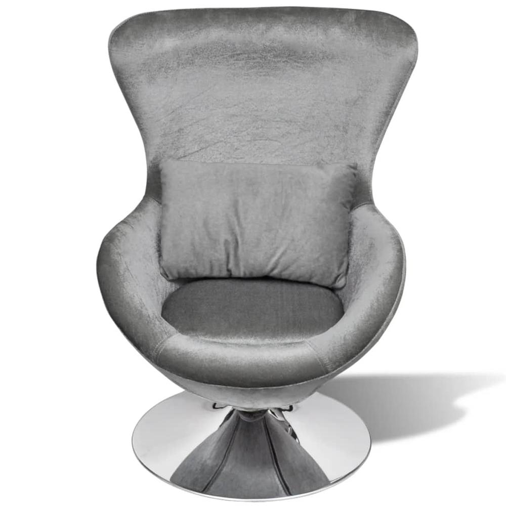 vidaXL Armchair with Egg Shape Silver, 241179. Picture 3