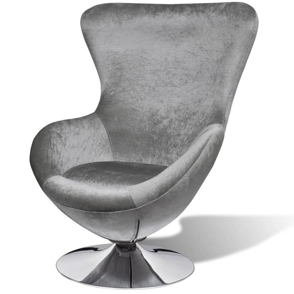 vidaXL Armchair with Egg Shape Silver, 241179. Picture 5