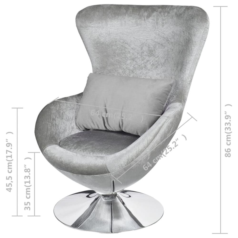 vidaXL Armchair with Egg Shape Silver, 241179. Picture 7