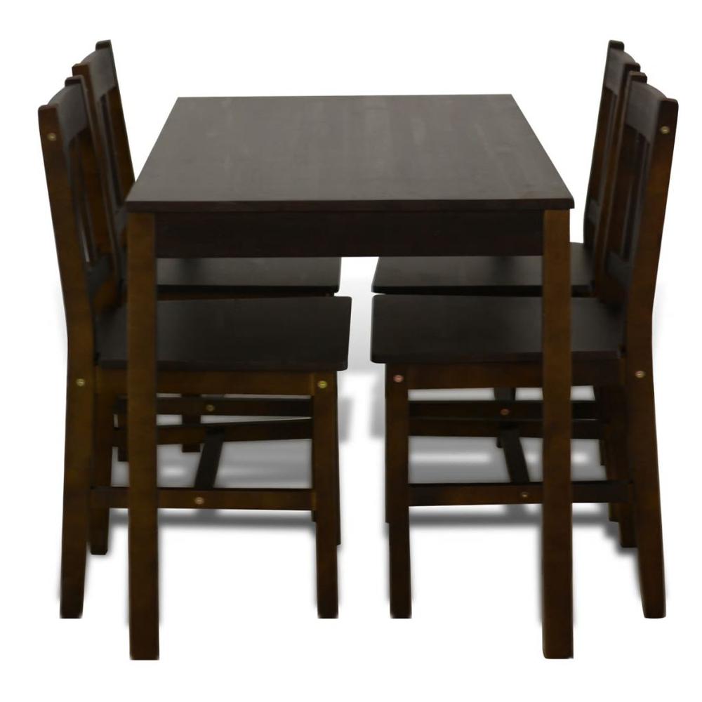 Wooden Dining Table with 4 Chairs Brown, 241221. Picture 5