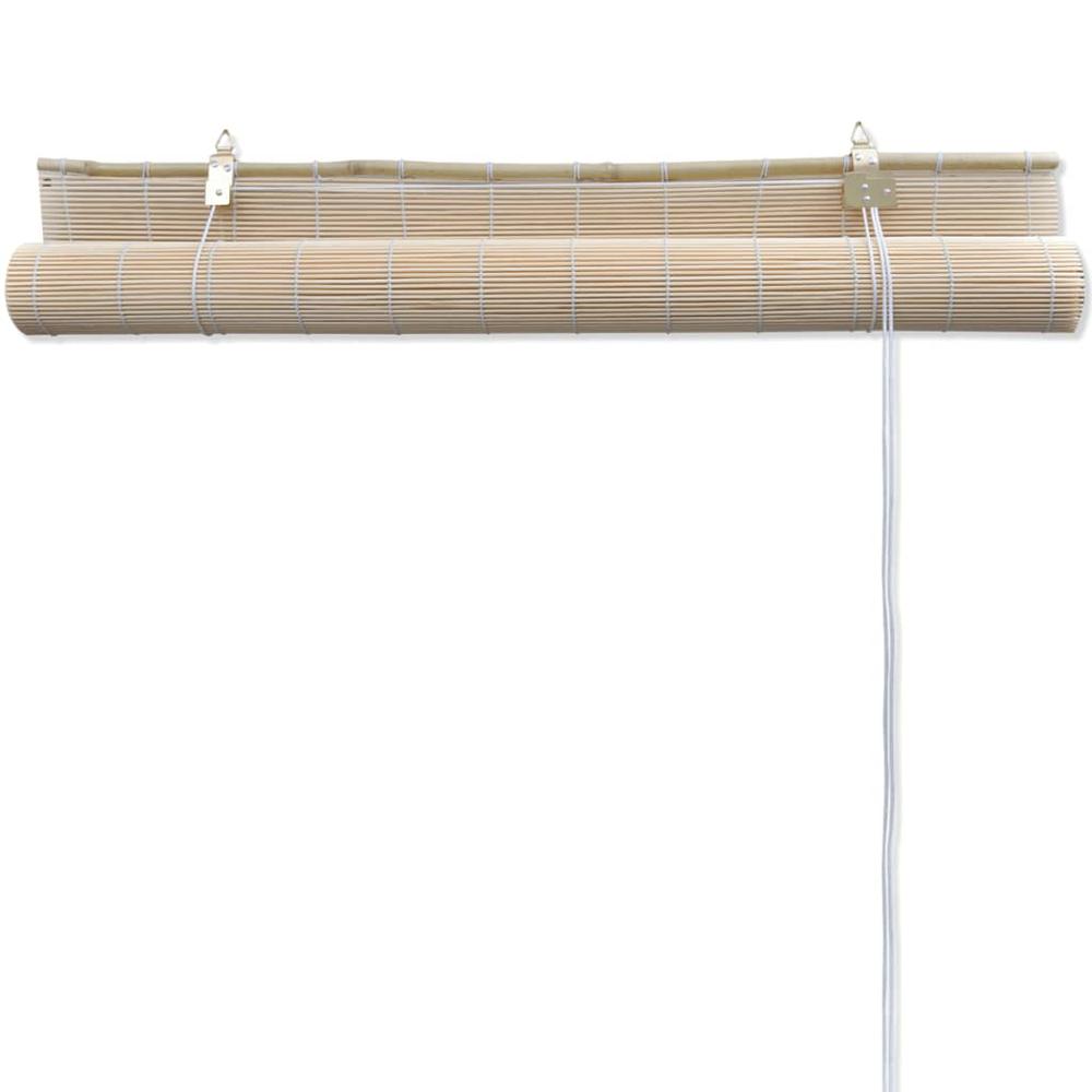 vidaXL Natural Bamboo Roller Blinds 47.2" x 63", 241322. Picture 5