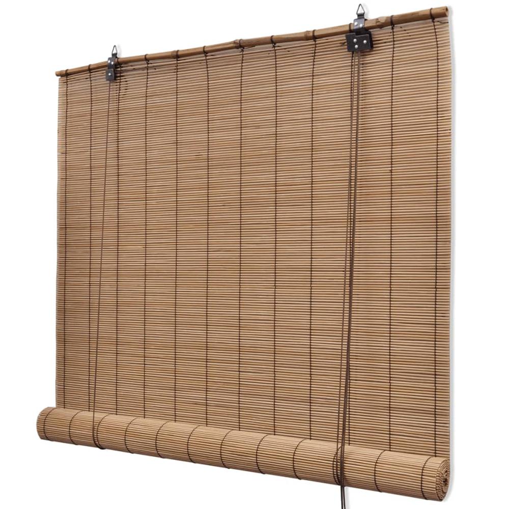 vidaXL Brown Bamboo Roller Blinds 47.2" x 63", 241328. Picture 1