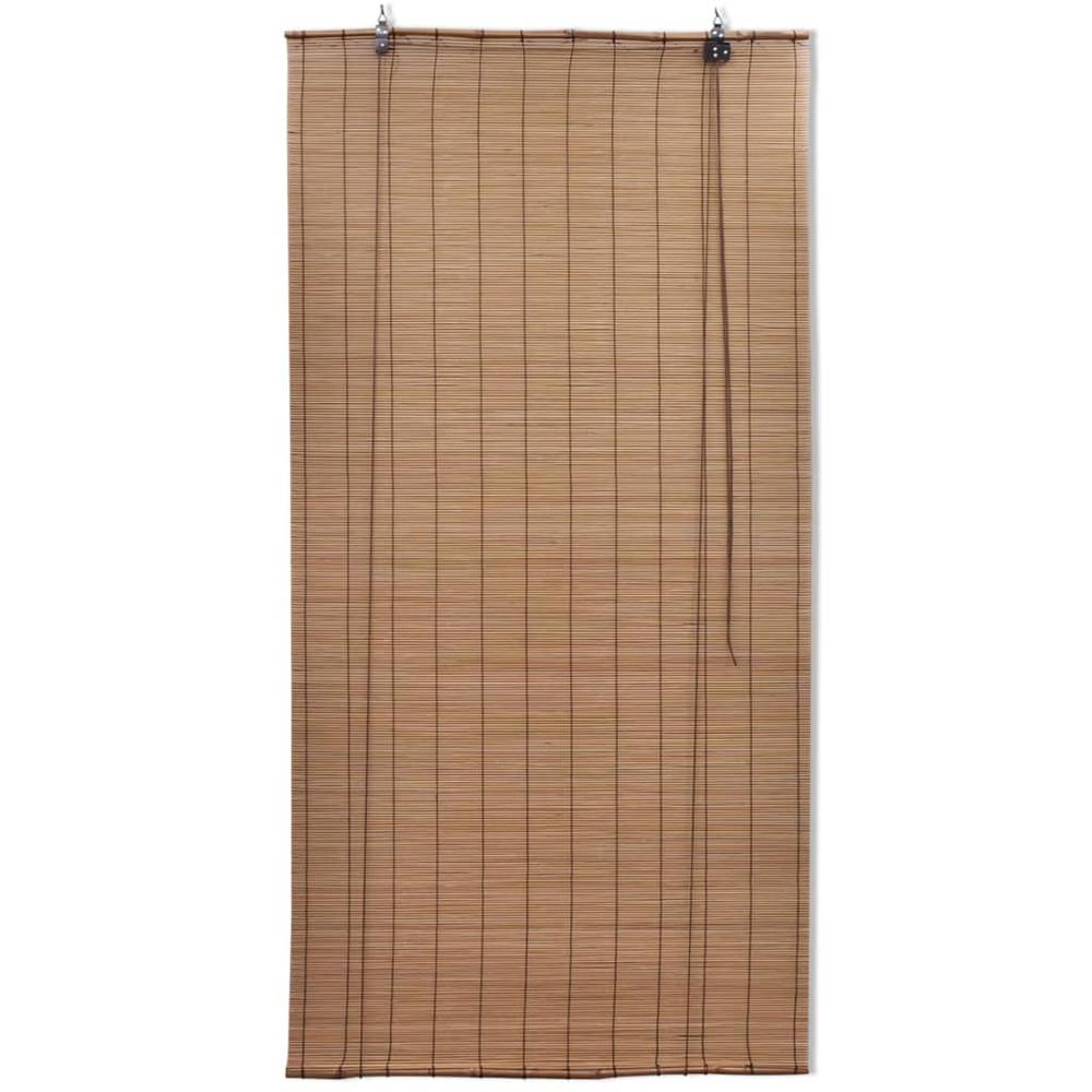 vidaXL Brown Bamboo Roller Blinds 47.2" x 63", 241328. Picture 2