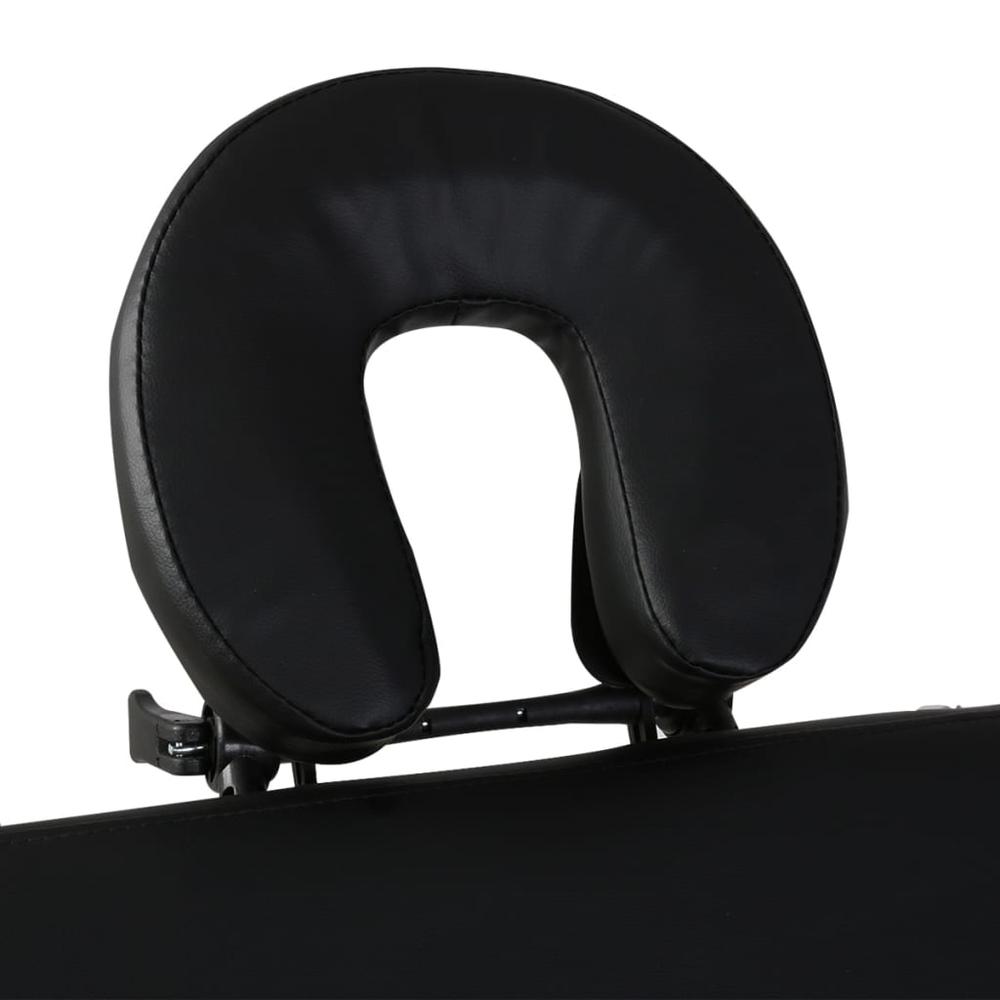 Black Foldable Massage Table 2 Zones with Wooden Frame. Picture 2