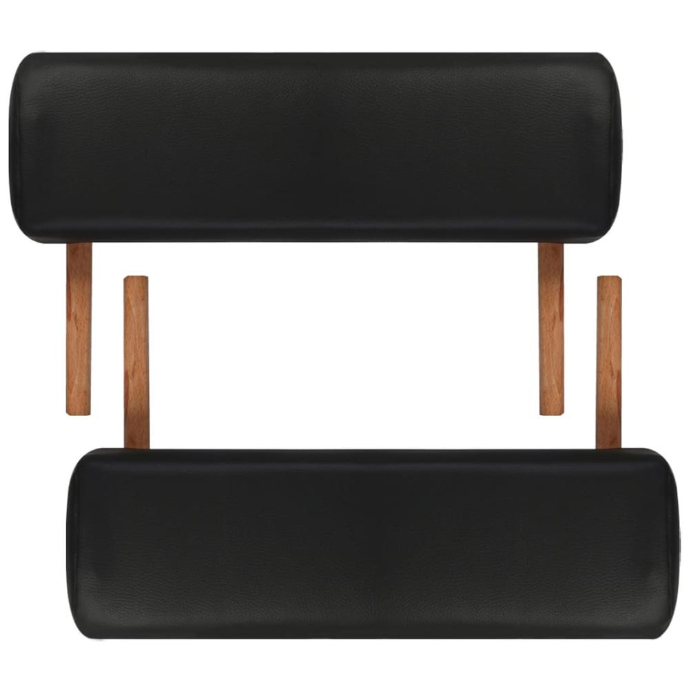 Black Foldable Massage Table 2 Zones with Wooden Frame. Picture 5