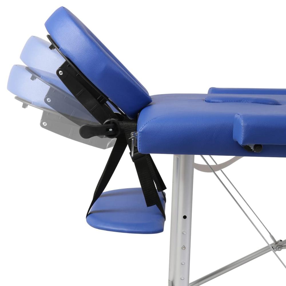 Blue Foldable Massage Table 2 Zones with Aluminum Frame. Picture 4
