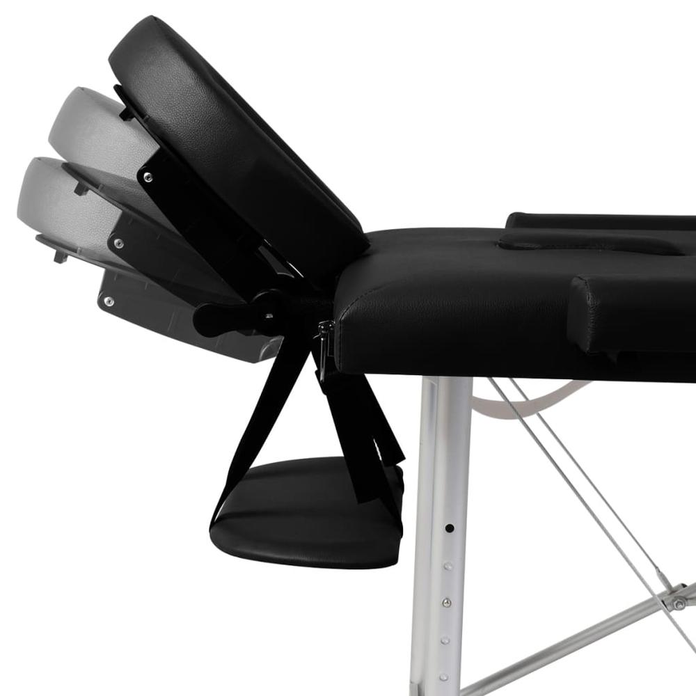 Black Foldable Massage Table 2 Zones with Aluminum Frame. Picture 5