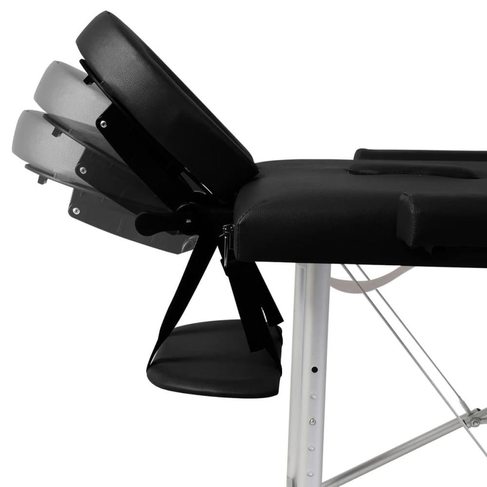 Black Foldable Massage Table 3 Zones with Aluminum Frame. Picture 6