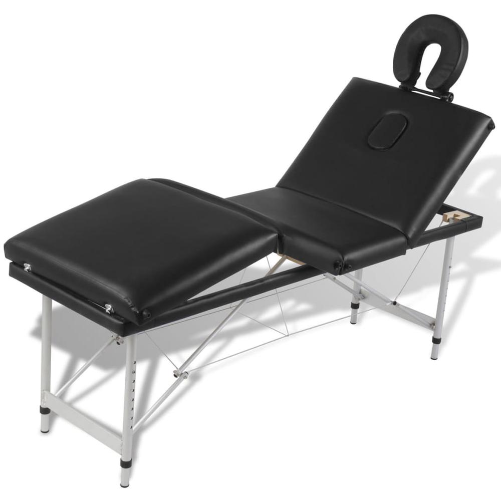 Black Foldable Massage Table 4 Zones with Aluminum Frame. Picture 5