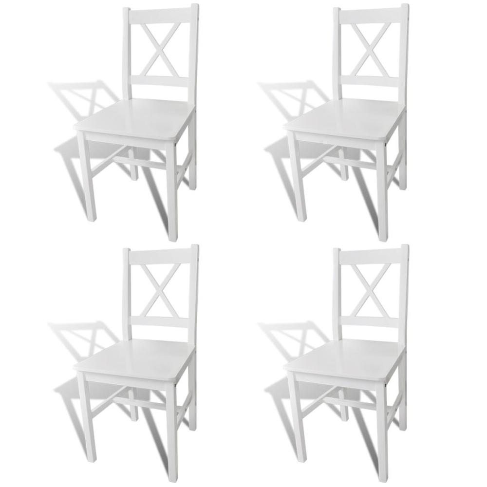 vidaXL Dining Chairs 4 pcs White Pinewood, 241511. The main picture.