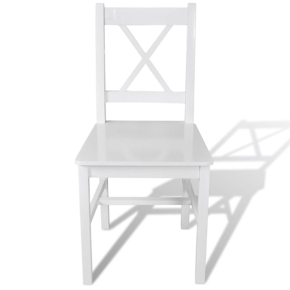 vidaXL Dining Chairs 4 pcs White Pinewood, 241511. Picture 2