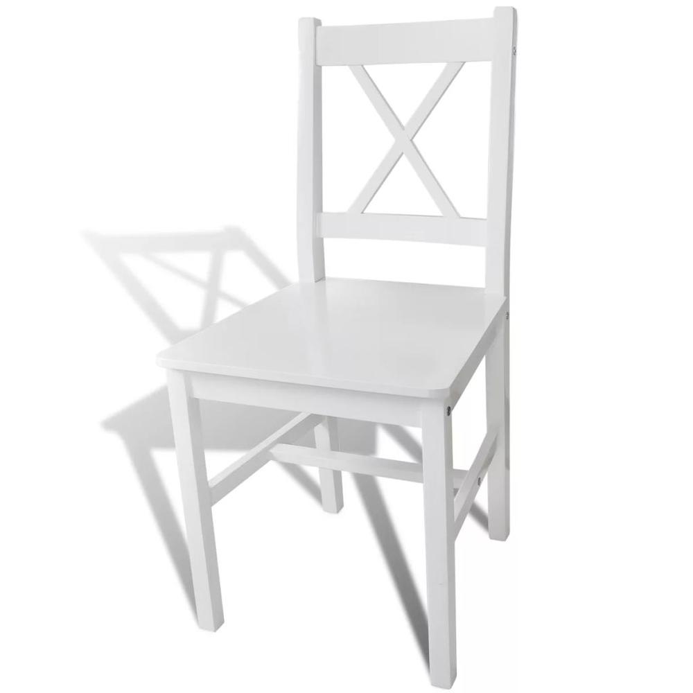 vidaXL Dining Chairs 4 pcs White Pinewood, 241511. Picture 3