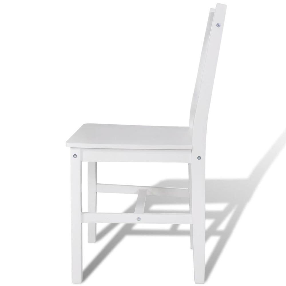 vidaXL Dining Chairs 4 pcs White Pinewood, 241511. Picture 4
