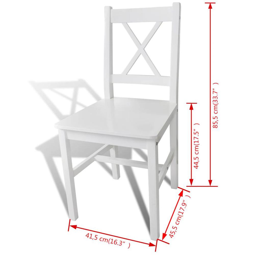 vidaXL Dining Chairs 4 pcs White Pinewood, 241511. Picture 5