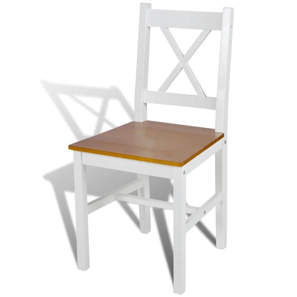 vidaXL Dining Chairs 2 pcs White Pinewood, 241512. Picture 3