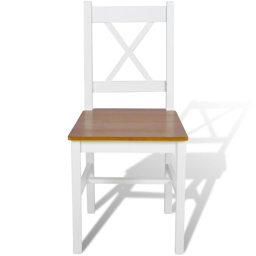 vidaXL Dining Chairs 4 pcs White Pinewood, 241513. Picture 2