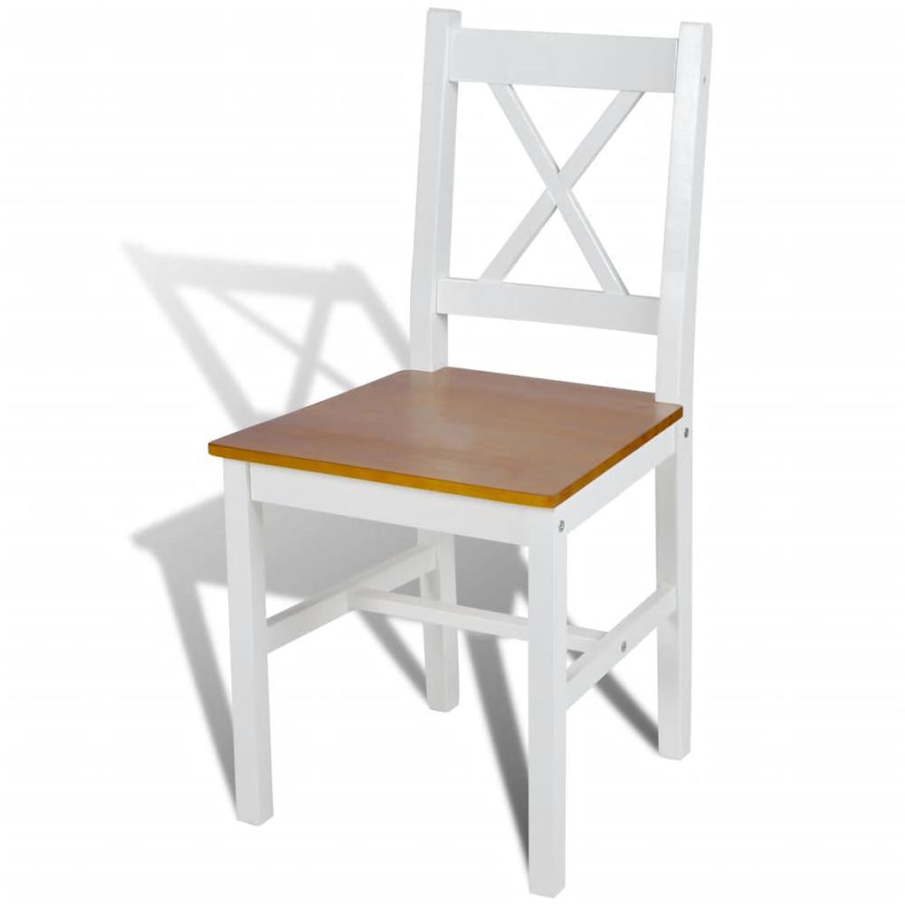 vidaXL Dining Chairs 4 pcs White Pinewood, 241513. Picture 3