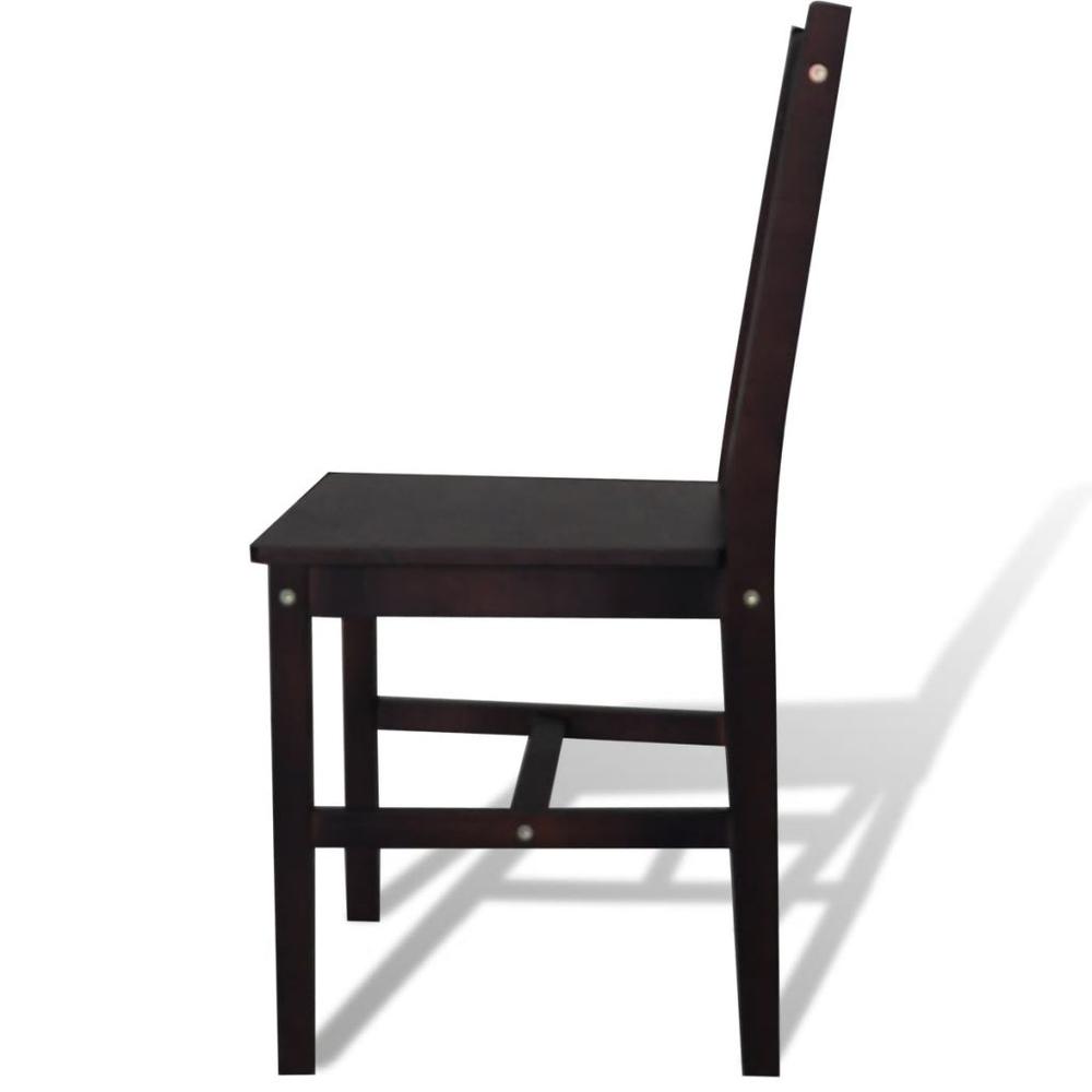vidaXL Dining Chairs 2 pcs Dark Brown Pinewood, 241516. Picture 2