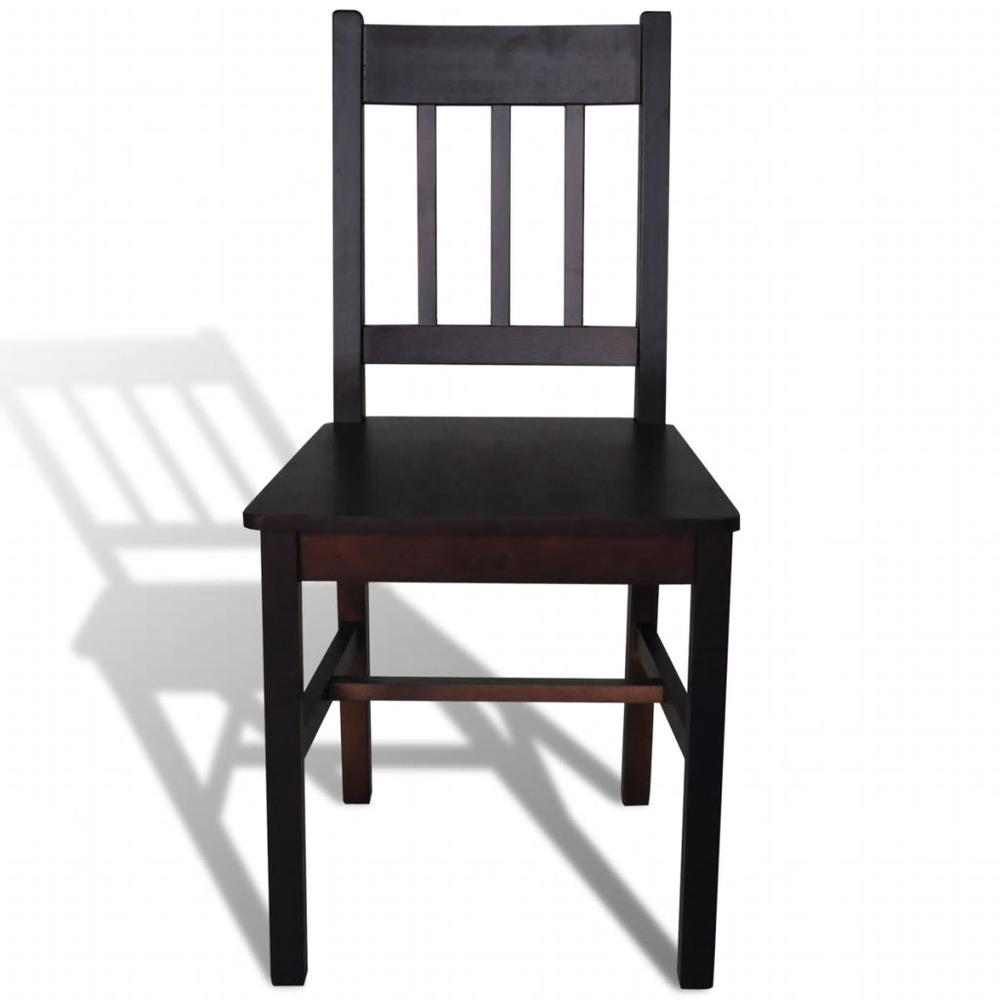 vidaXL Dining Chairs 2 pcs Dark Brown Pinewood, 241516. Picture 3