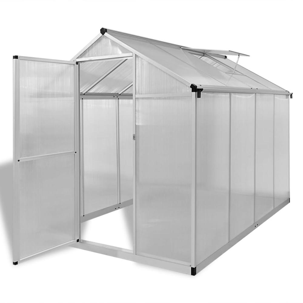 vidaXL Reinforced Aluminium Greenhouse with Base Frame 49.5ftÂ², 41317. Picture 1