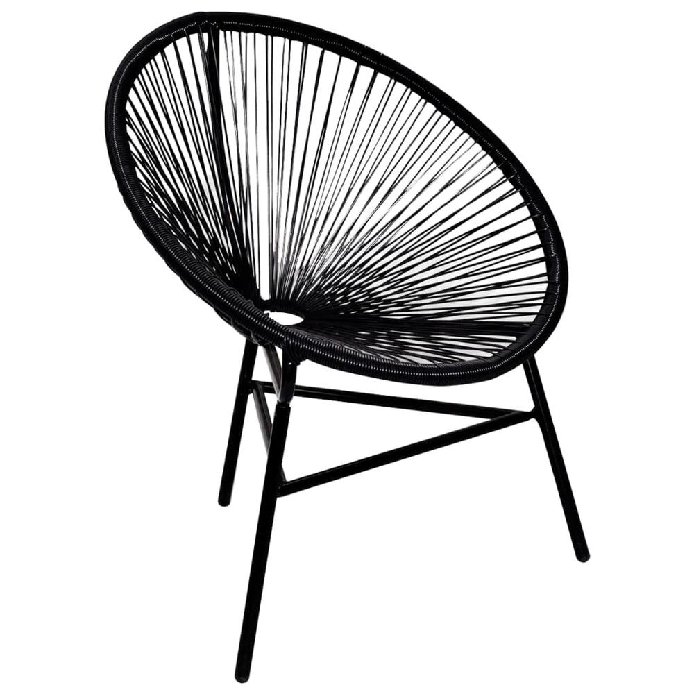 vidaXL Garden Moon Chair Poly Rattan Black, 41383. Picture 1