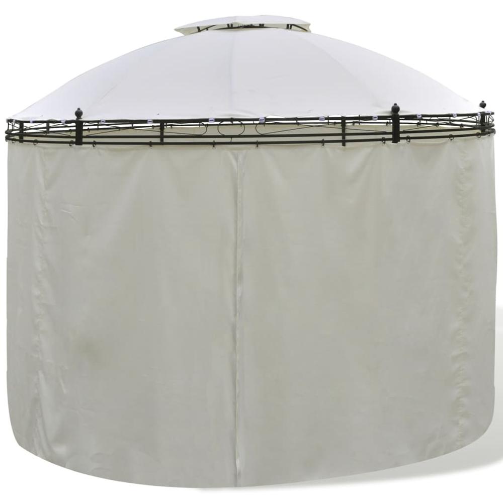 vidaXL Round Gazebo with Curtains 11' 5'' x 8' 9'' 1419. Picture 3