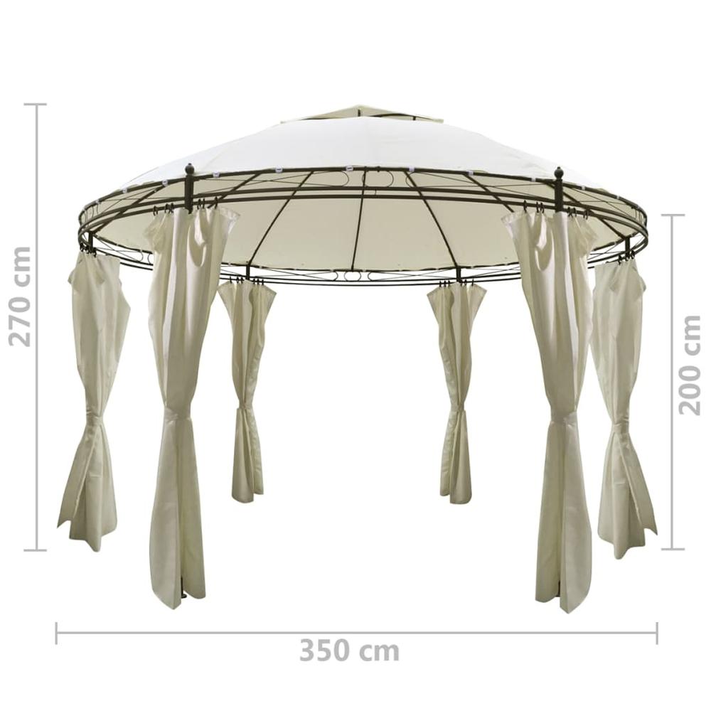 vidaXL Round Gazebo with Curtains 11' 5'' x 8' 9'' 1419. Picture 7