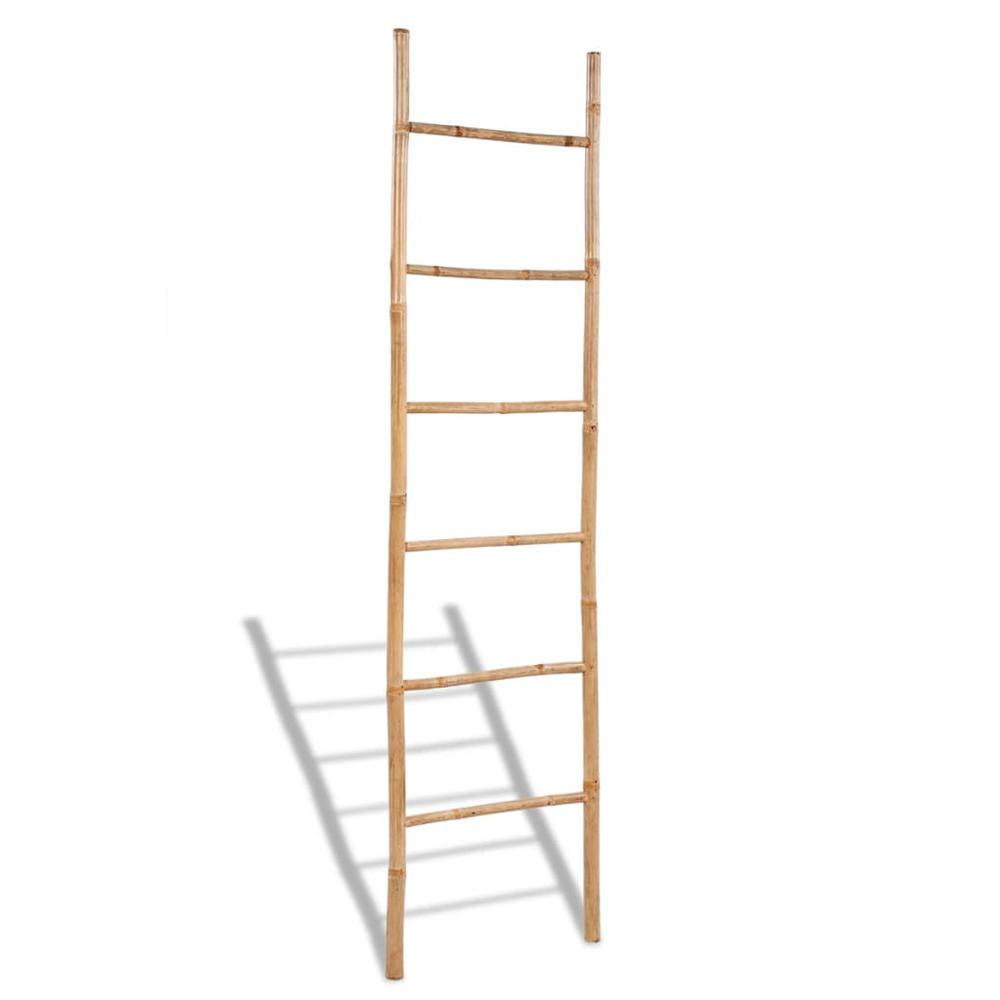 vidaXL Bamboo Towel Ladder with 6 Rungs, 41496. Picture 1