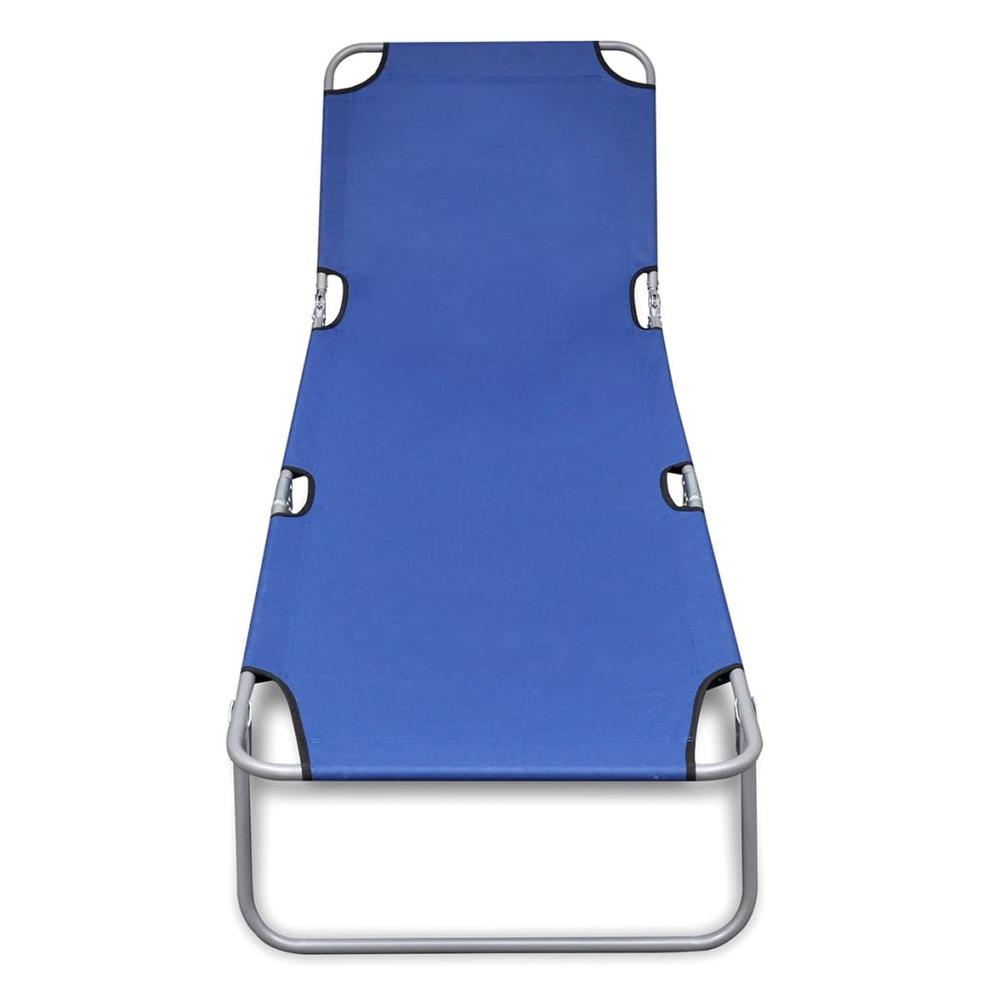 vidaXL Folding Sun Lounger Powder-coated Steel Blue, 41477. Picture 2