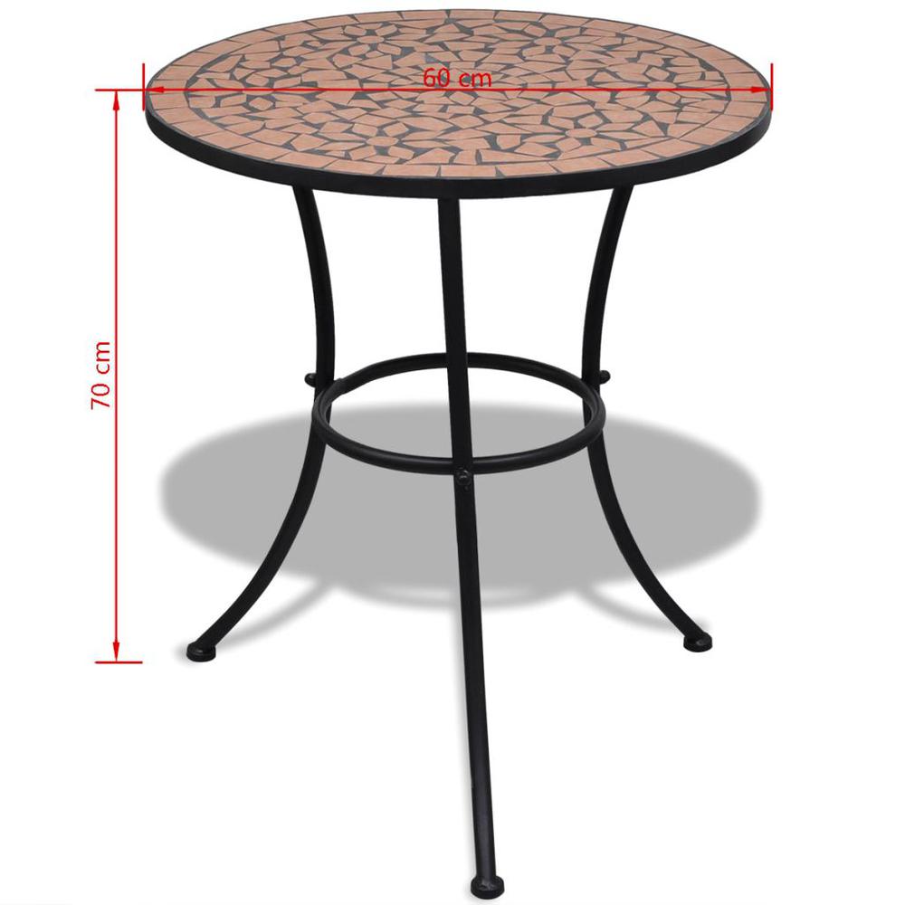 vidaXL Bistro Table Terracotta 23.6" Mosaic, 41528. Picture 5