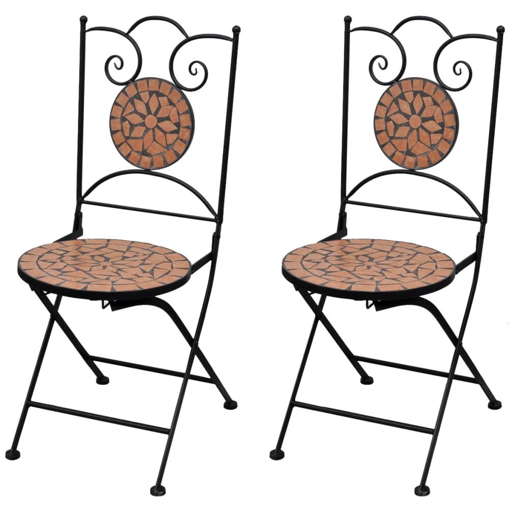 vidaXL Folding Bistro Chairs 2 pcs Ceramic Terracotta, 41529. The main picture.