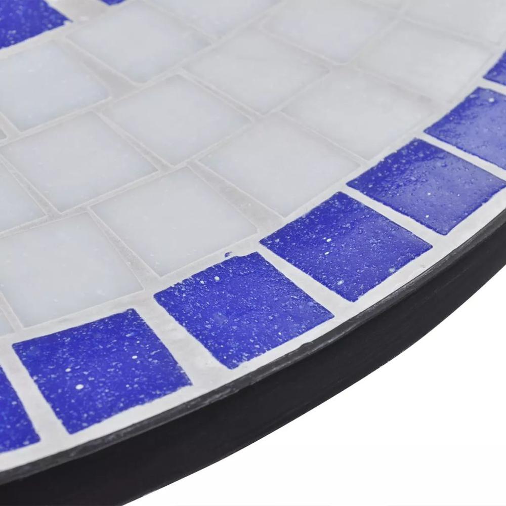 vidaXL Bistro Table Blue and White 23.6" Mosaic, 41530. Picture 4