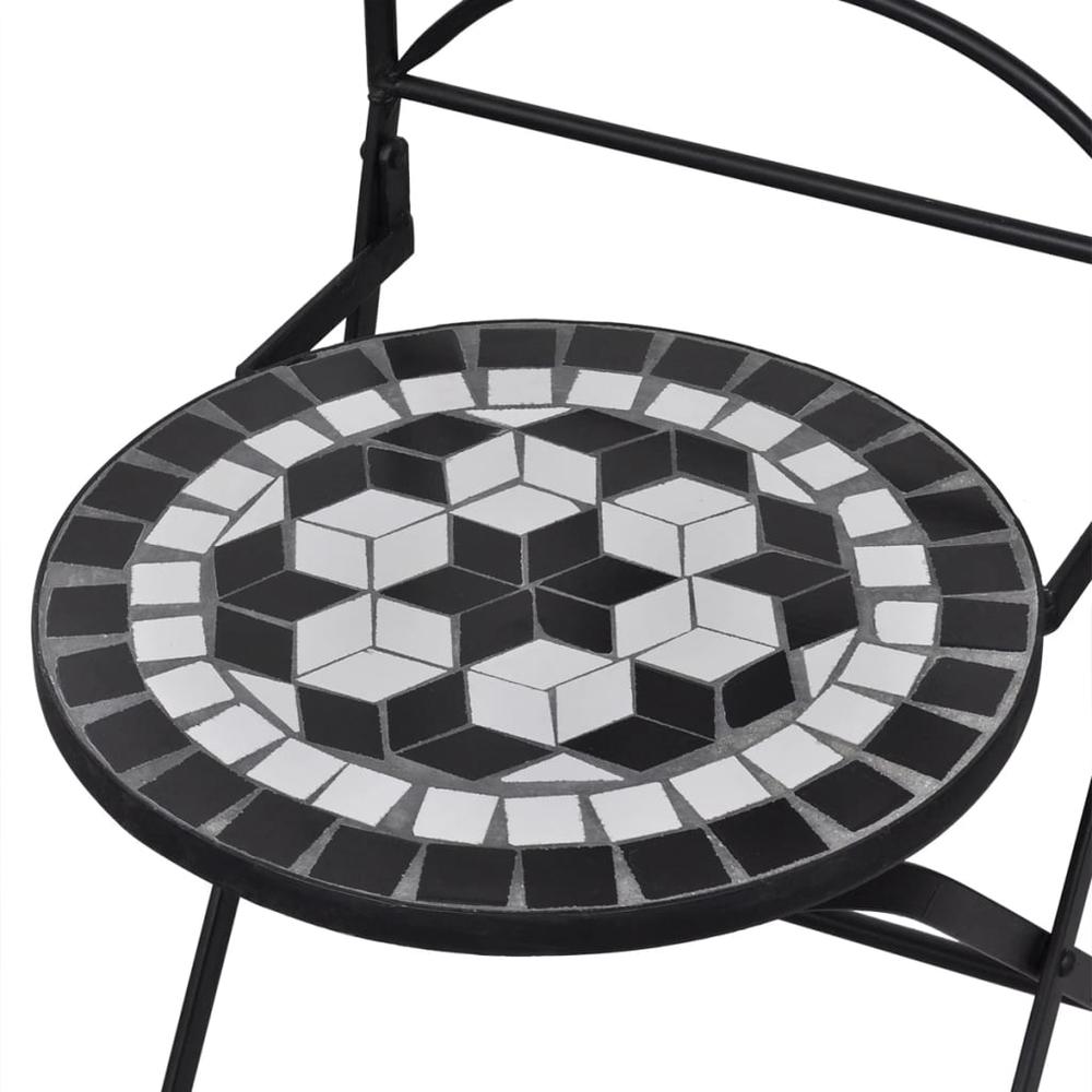 vidaXL Folding Bistro Chairs 2 pcs Ceramic Black and White, 41533. Picture 4