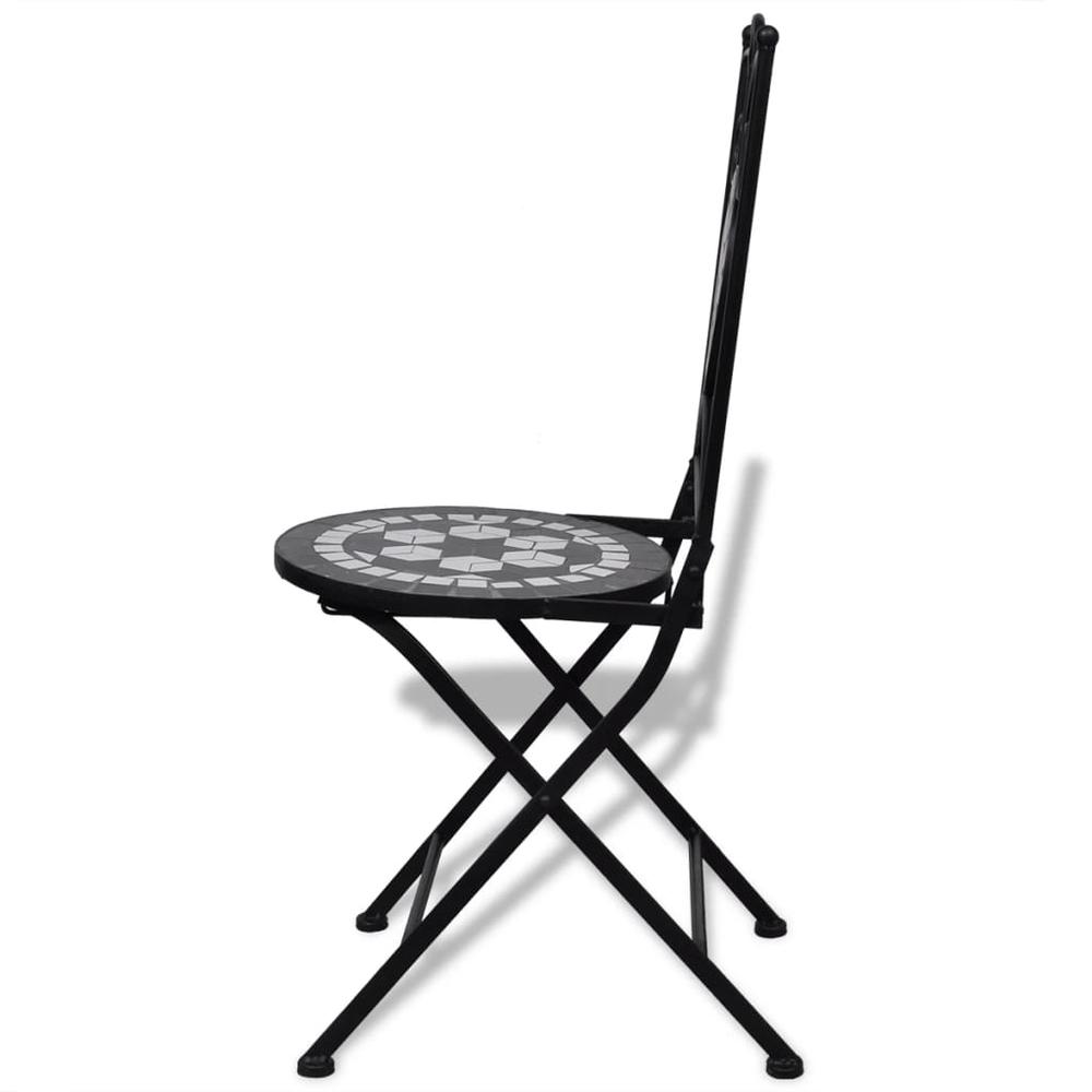 vidaXL Folding Bistro Chairs 2 pcs Ceramic Black and White, 41533. Picture 5