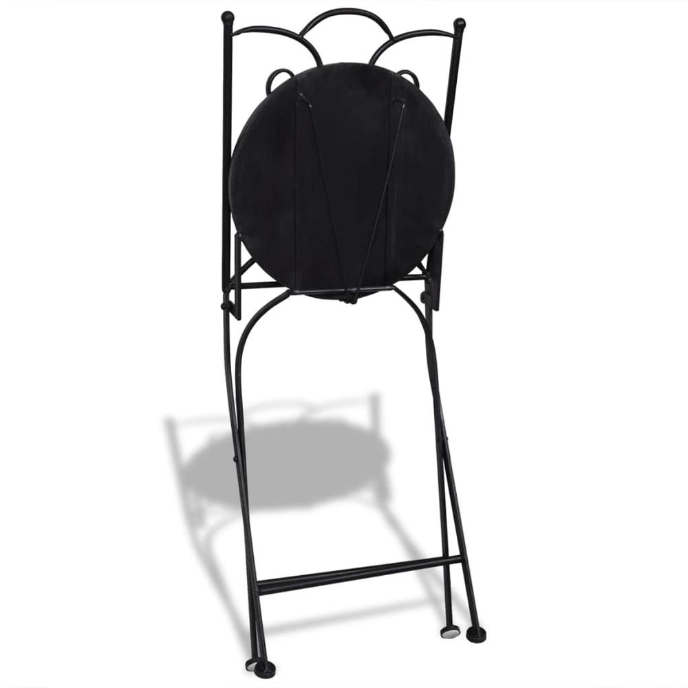vidaXL Folding Bistro Chairs 2 pcs Ceramic Black and White, 41533. Picture 6